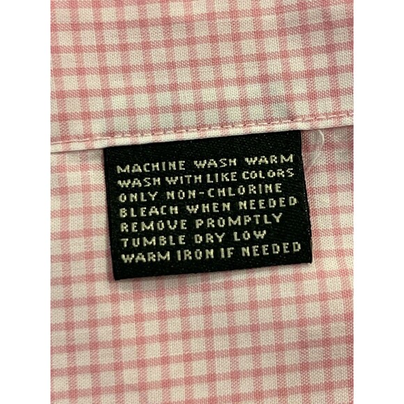 Lauren Ralph Lauren 17 34/35 Slim Fit Non Iron Checked Dress Shirt White Pink - Picture 5 of 7